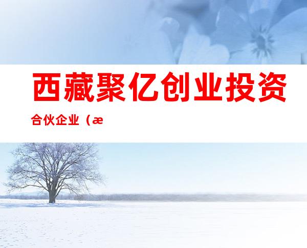 西藏聚亿创业投资合伙企业（有限合伙）
